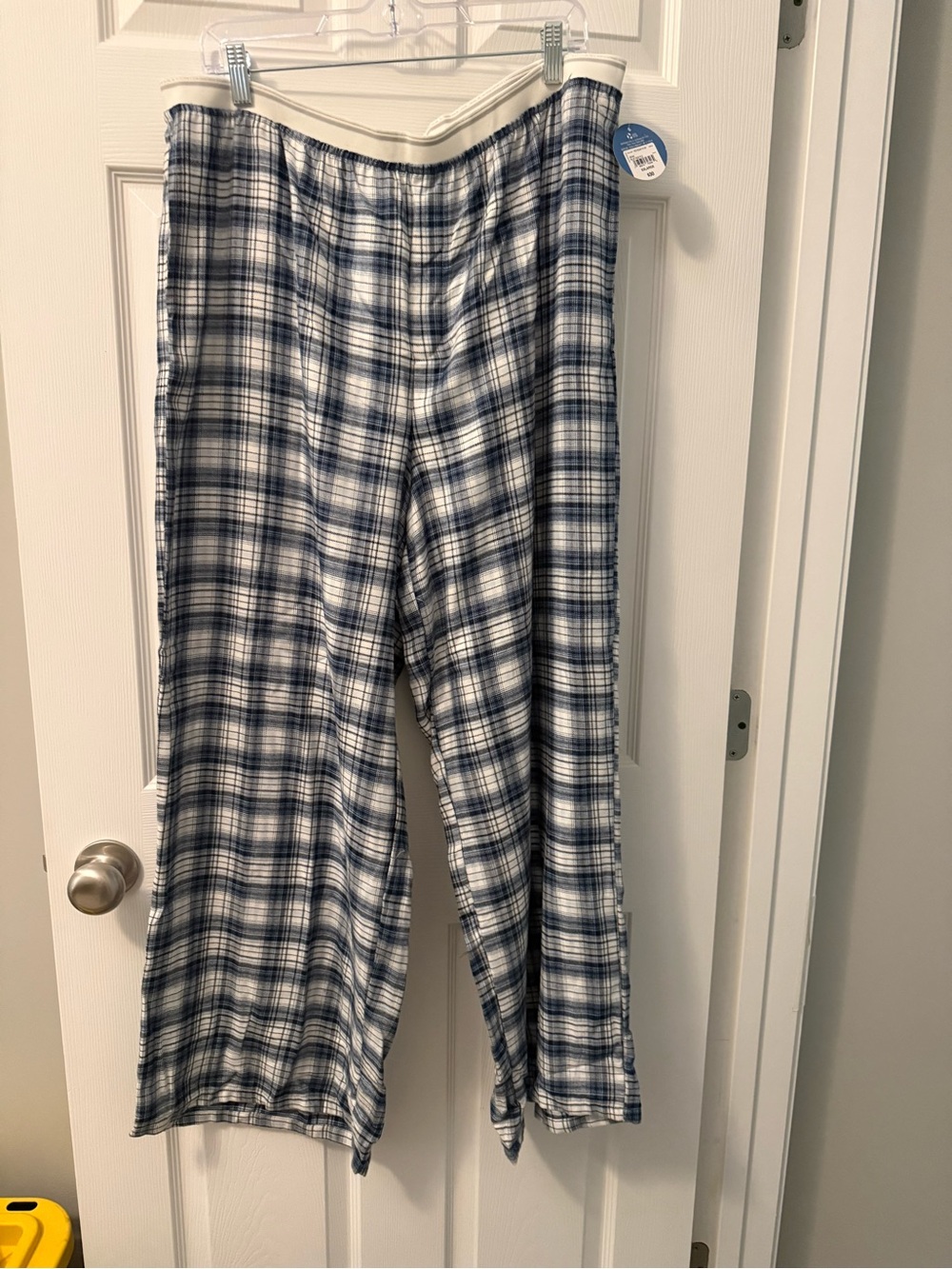 Plaid Flannel women’s Pajama Pants - Navy and White